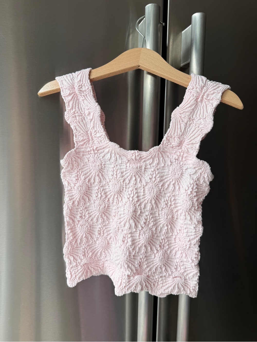 Katie J NYC Light Pink Textured Maxie Tank Top